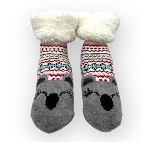Juniors' So Cozy Slipper Socks Kuala Bear Fleece Lined No Slip Footies - Picture 10 of 13